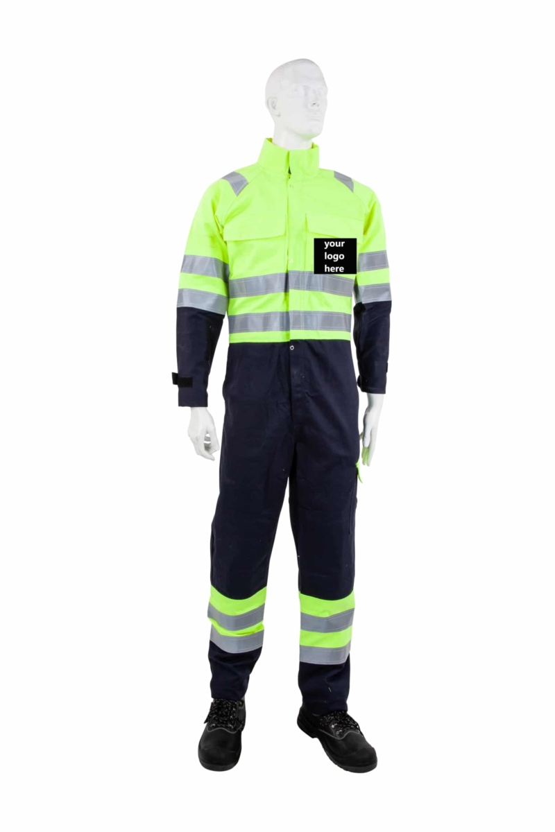 PSS001 - Navy & Yellow - Fire Retardant - Double HV Tape - Coverall
