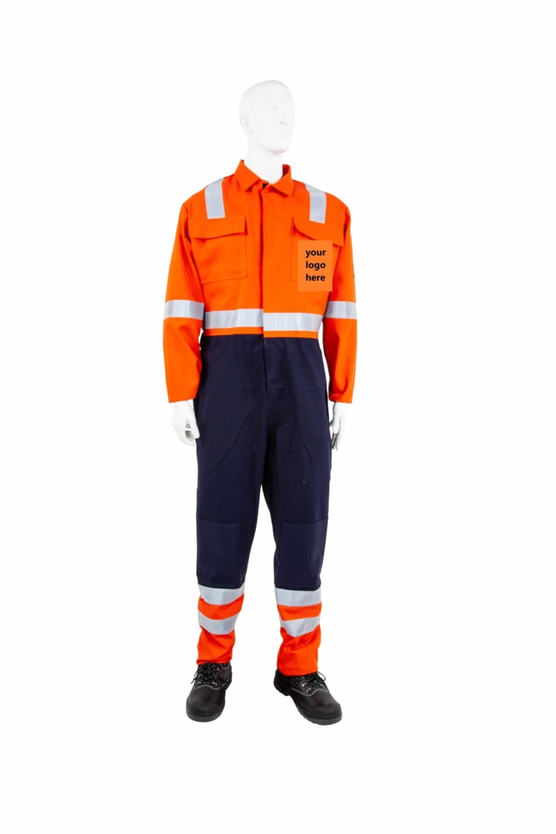 Navy/Orange or Grey/Orange Flame Retardant Hi Vis Overalls