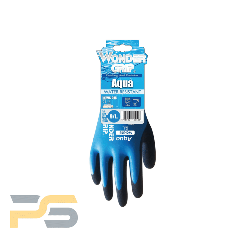 Wondergrip WG-318 Aqua Fully Coated latex Glove - Image 2