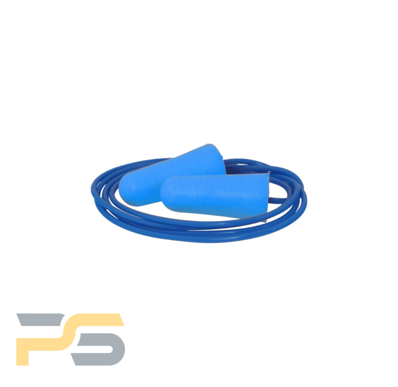 Corded Detectable Blue Foam PU Earplugs