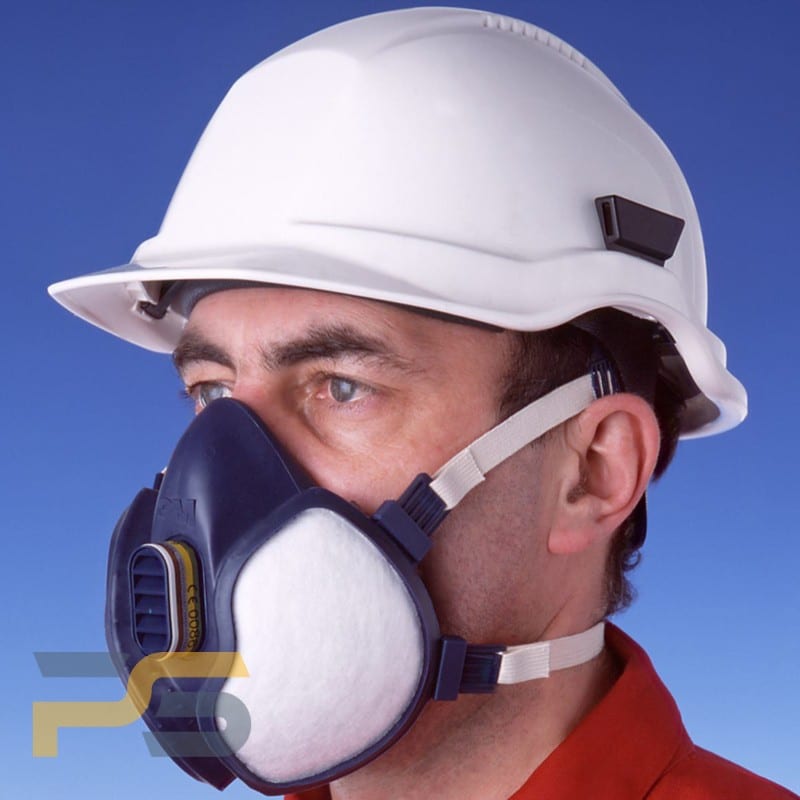 3M 4279 Half Mask Respirator showcasing integrated cartridge and filters