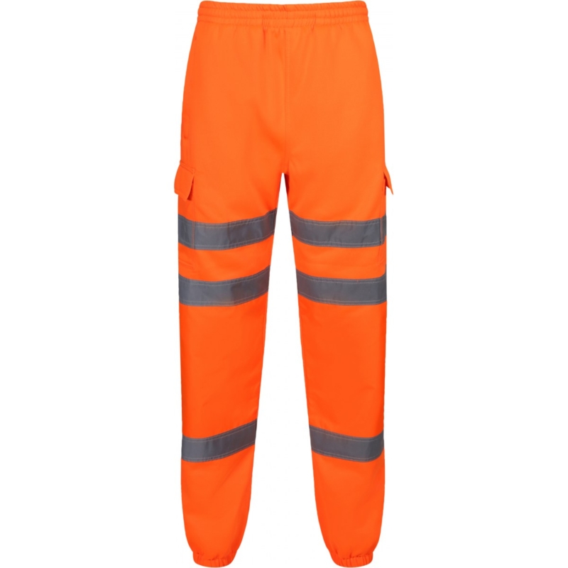 Orange Hi Vis Fleece Cargo Jogging Bottoms RIS-3279