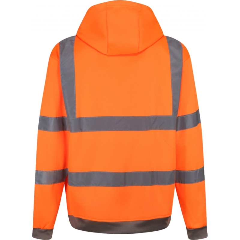 Orange Hi Vis Zip Front Hoodie RIS-3279 - Image 3