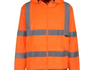 Orange Hi Vis Zip Front Hoodie RIS-3279