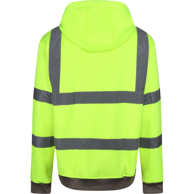 Yellow Hi Vis Zip Front Hoodie - Image 3