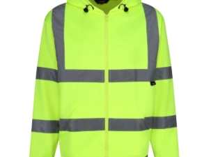 Yellow Hi Vis Zip Front Hoodie