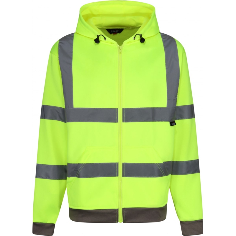 Yellow Hi Vis Zip Front Hoodie