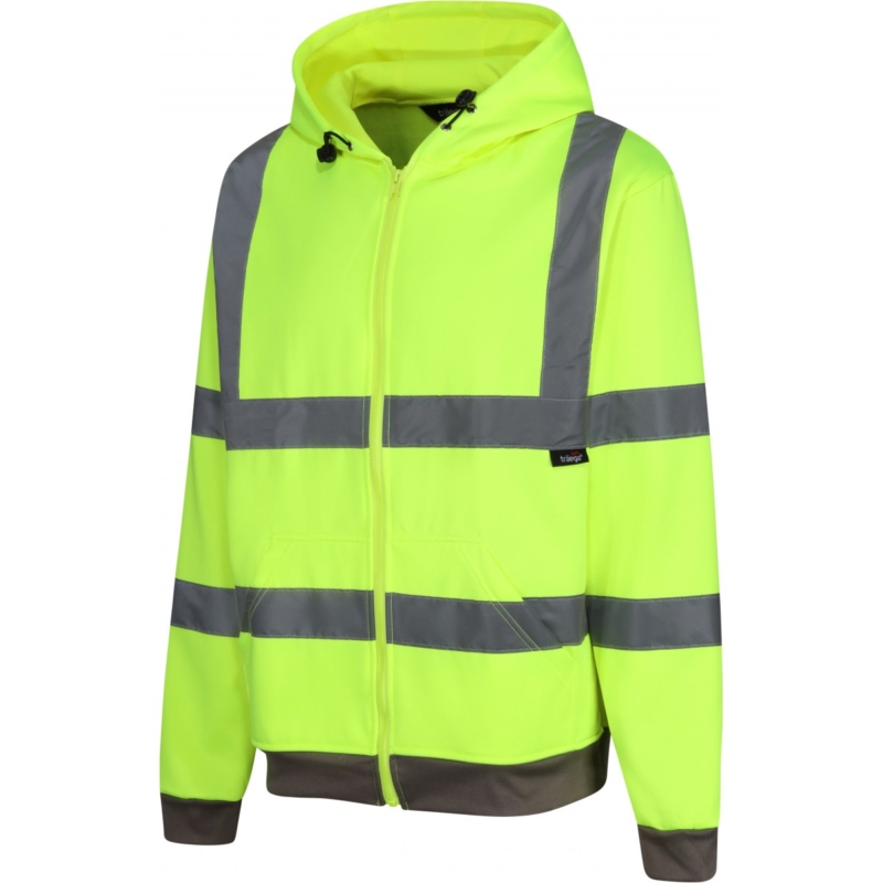 Yellow Hi Vis Zip Front Hoodie - Image 2