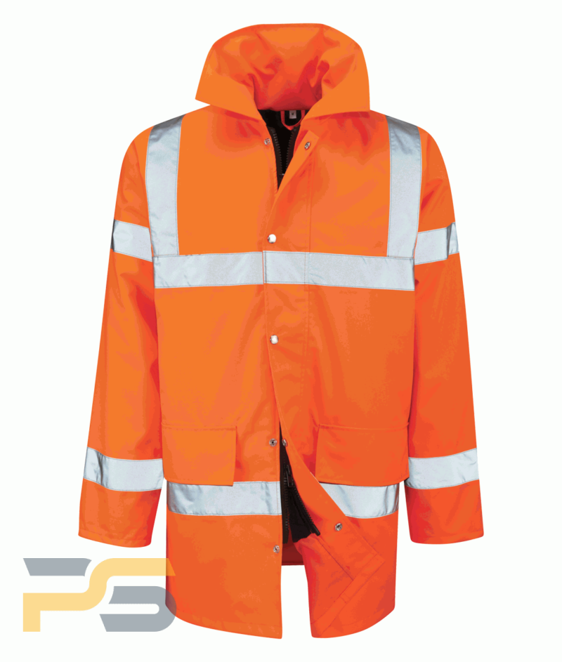 Orange Hi Vis 3/4 length Traffic Jacket RIS-3279