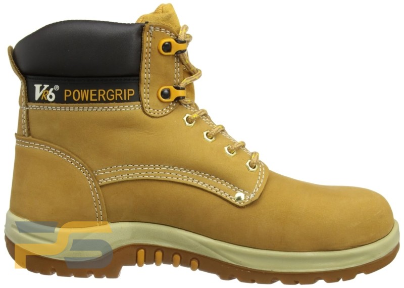 V12 Puma, Nubuck Derby Safety Boot - Honey -UK Size 6 - Image 4