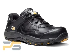 V12 VS600 Slam Safety Trainer Composite Toe Caps Steel Midsole Leather Black - Size 6