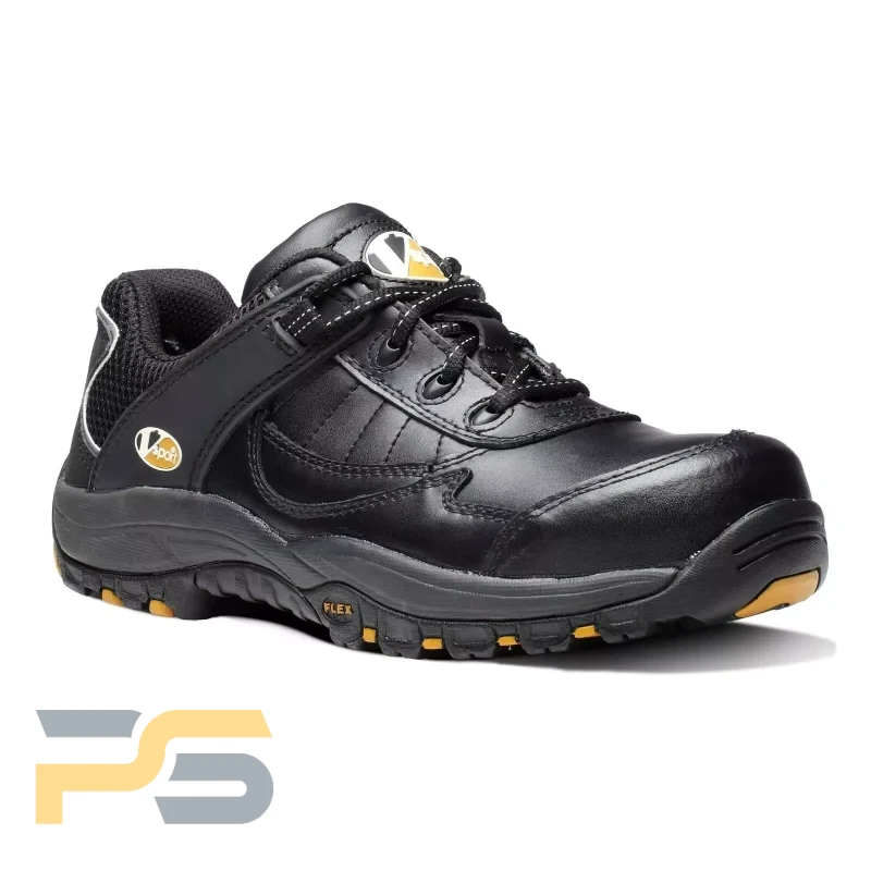 V12 VS600 Slam Safety Trainer Composite Toe Caps Steel Midsole Leather Black - Size 10